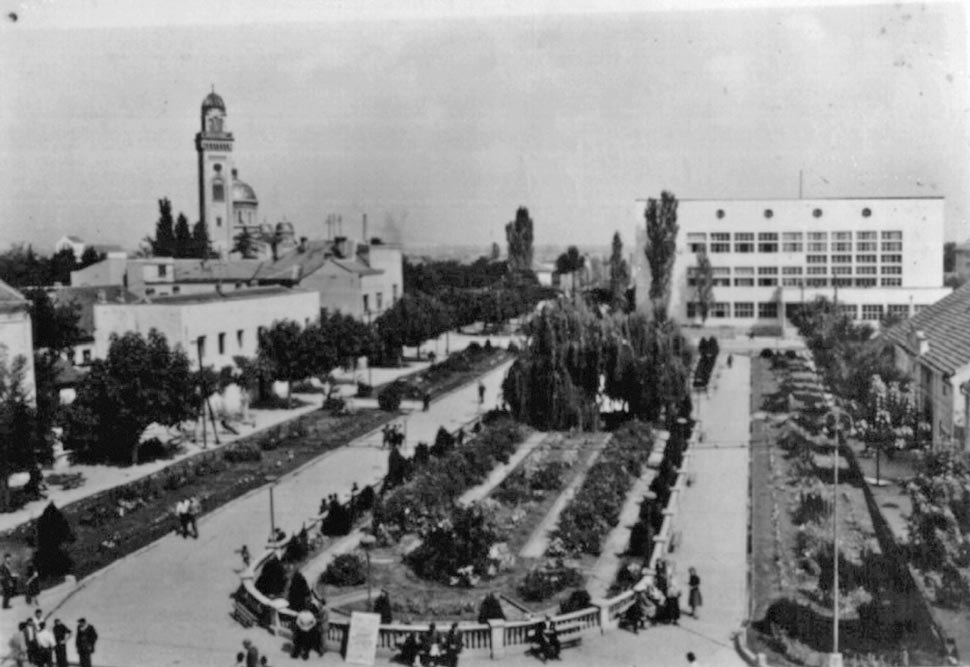 Panorama of Jagodina with a view of the school, photography