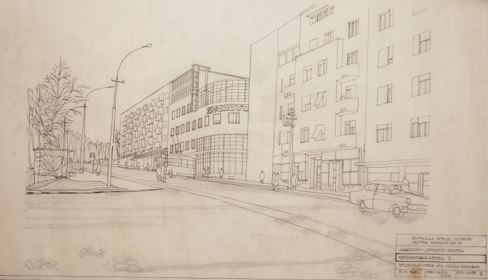 Extended building, perspective drawing, 1963